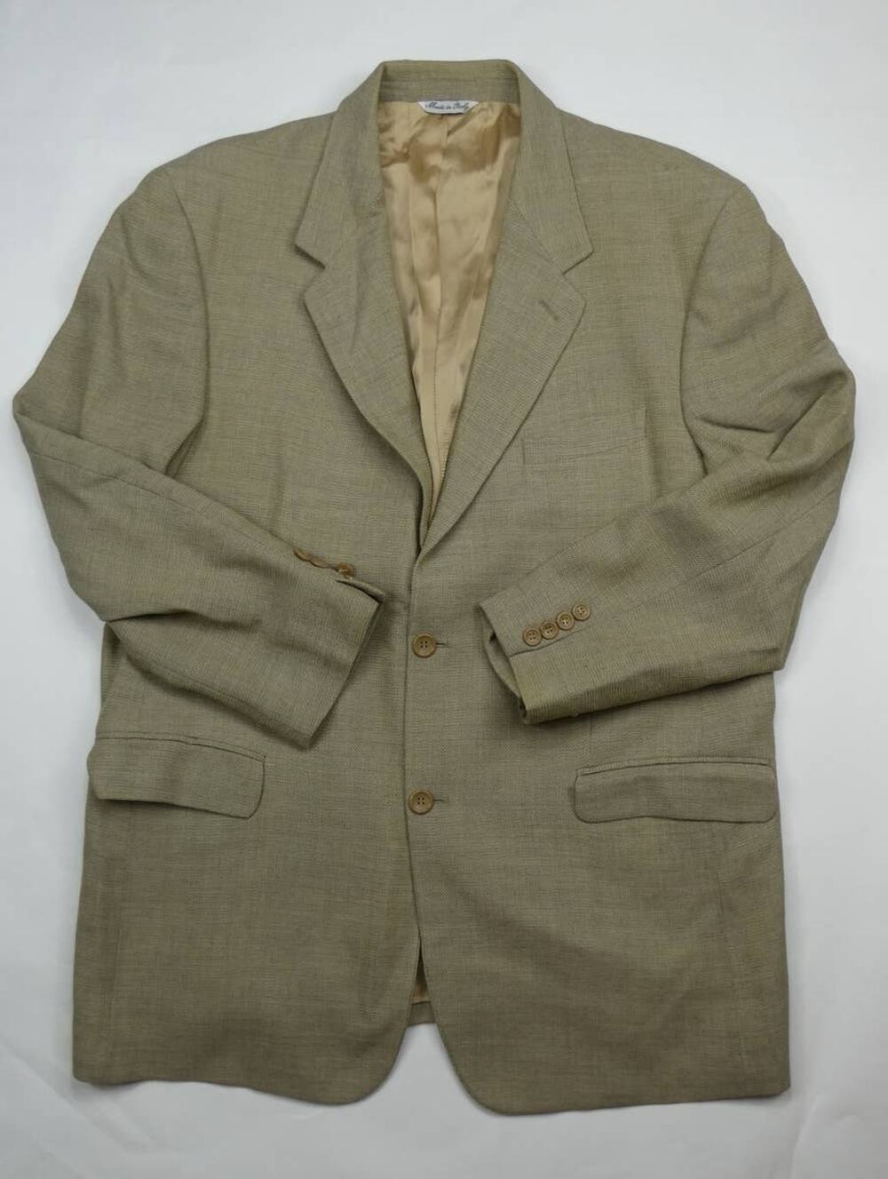 Metropolitan by Lord & Taylor sport coat blazer, 46S, Made in Italy, cream color
